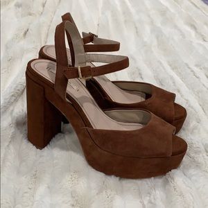 Zara Suede Platform Sandals